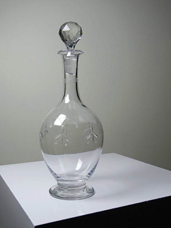 Antike gravierte Kristallkaraffe aus Nancy, ca. 1920-1930 – Gläser & Karaffe, Crystal (photo 5 of 12)