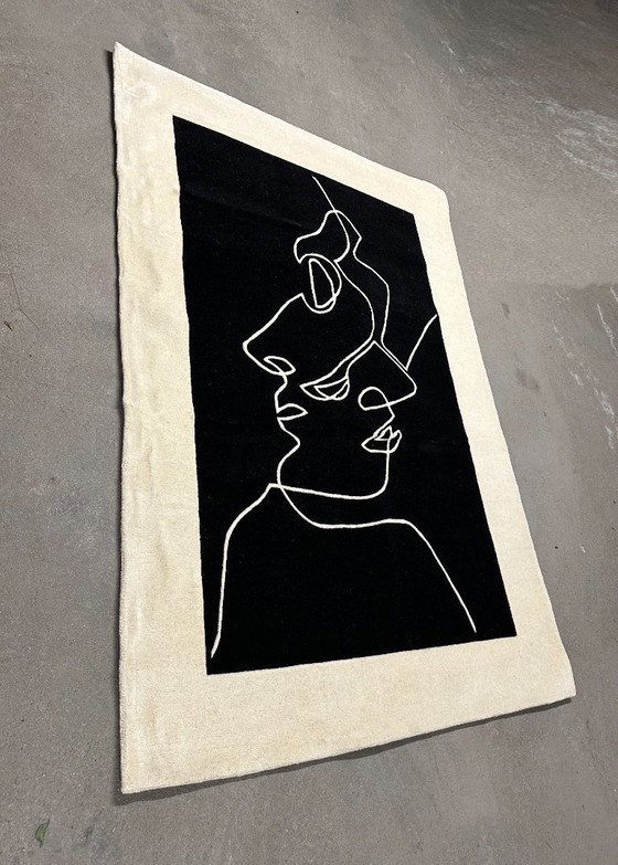 Image 1 of Handwoven rectangular Scandinavian wool rug