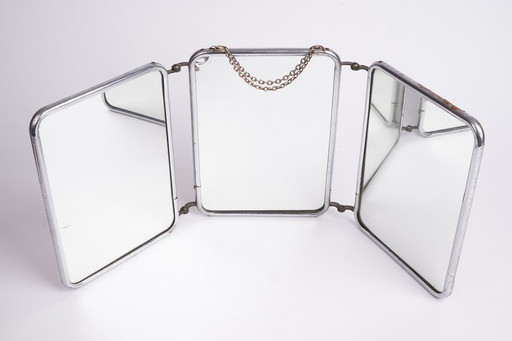 Folding vintage triptych mirror