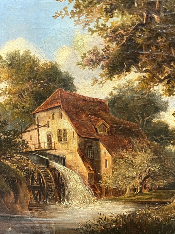 Old painting "The Mill". Oil on canvas. – Paintings & Drawings (photo 3 of 6)