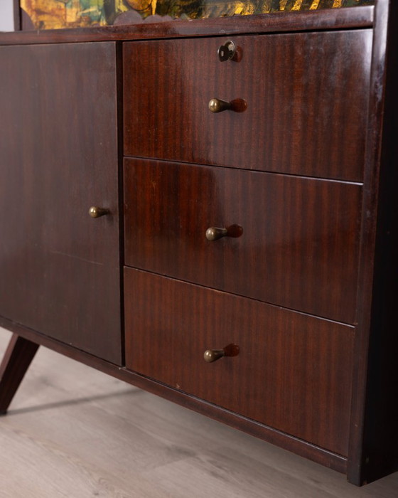 Image 1 of Pagina 1 di 29 Credenza alta in legno vintage anni '50 disegnata da Umberto Mascagni