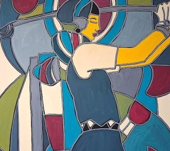 Image 1 of Patricia KLEYMAN - The Golfer - Artist's Painting