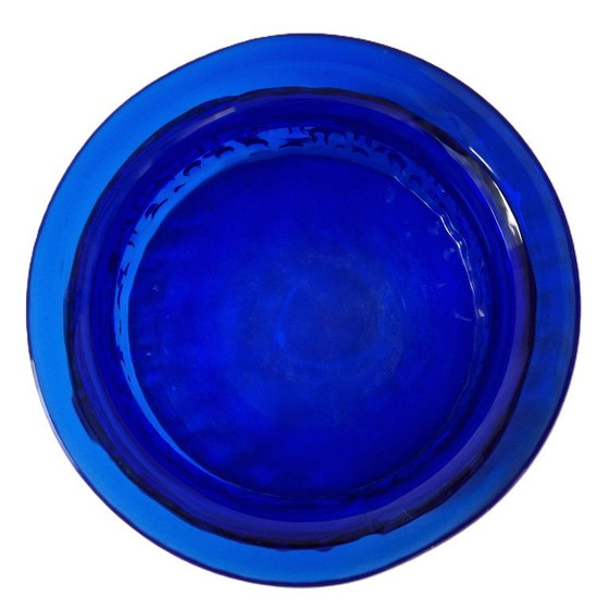 Image 1 of Eneryda Glasbruk - Kobaltblauwe vaas en schaal - 60s