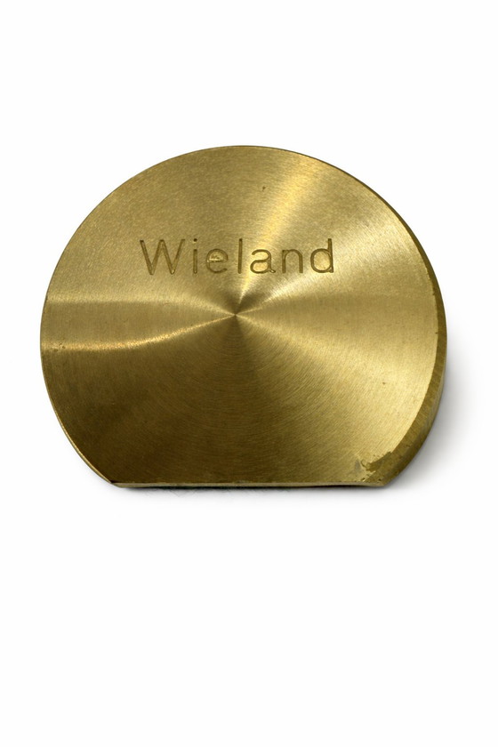 Image 1 of Rare porte-stylo Wieland en laiton massif - Design industriel allemand des années 1970