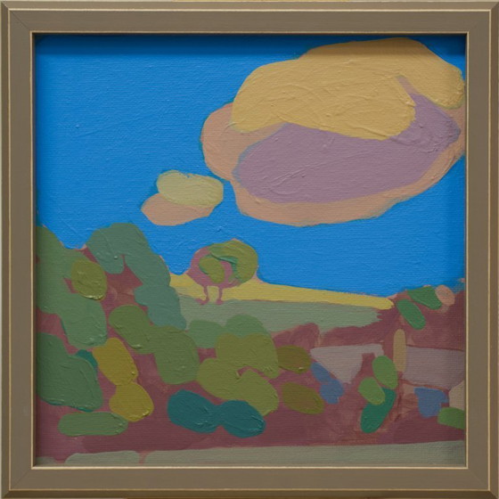 Image 1 of "Blu", dipinto unico, pezzo unico dipinto a mano, 22 x 22 cm, con cornice