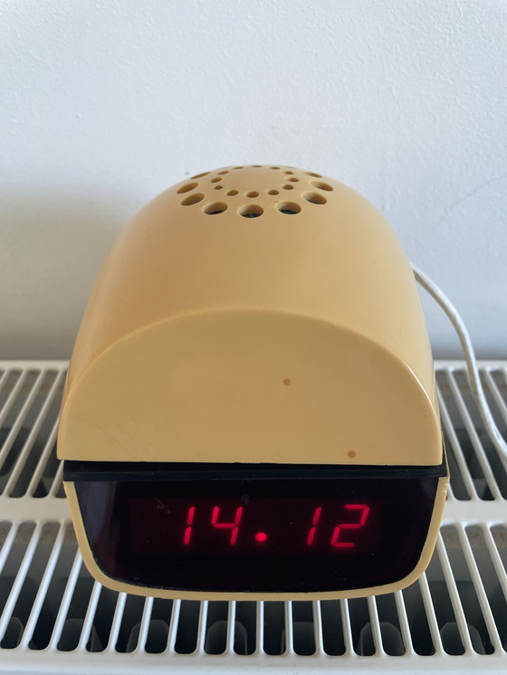 Image 1 of Timco Tischlampe mit LED-Wecker 1970er Space Age retro Hong Kong. Teleskopische Kapsel. selten.