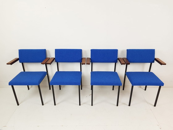 4x Martin Visser SE21 stoel blauw Hallingdal Kvadrat wol – Fauteuils, Metal, Wool (photo 5 of 10)