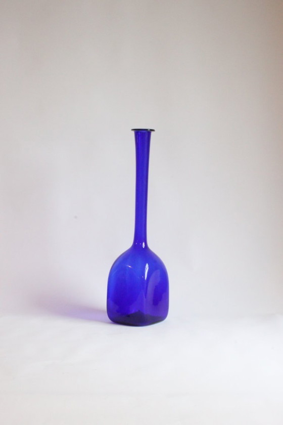 Image 1 of Vaso in vetro di Empoli blu cobalto, 50 cm