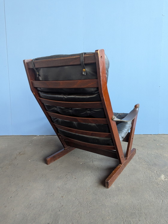 Image 1 of Mid century brutalist safari fauteuil- Aarflot Møbler 