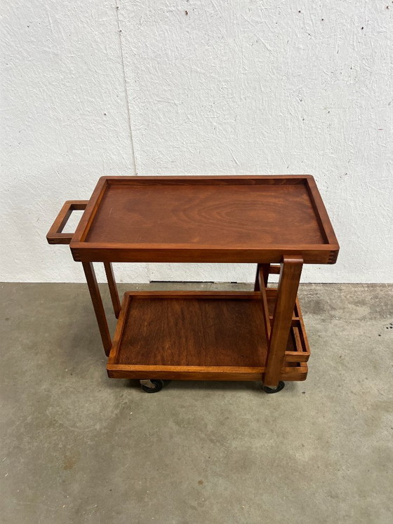 Vintage Wooden Trolley / Bar Cart, Amsterdam School (photo 3 of 21)