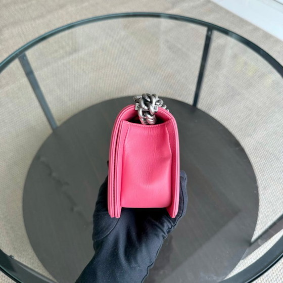 Image 1 of Chanel Boy Small - Stingray Pink Ruthenium Silver Hardware Serie 18