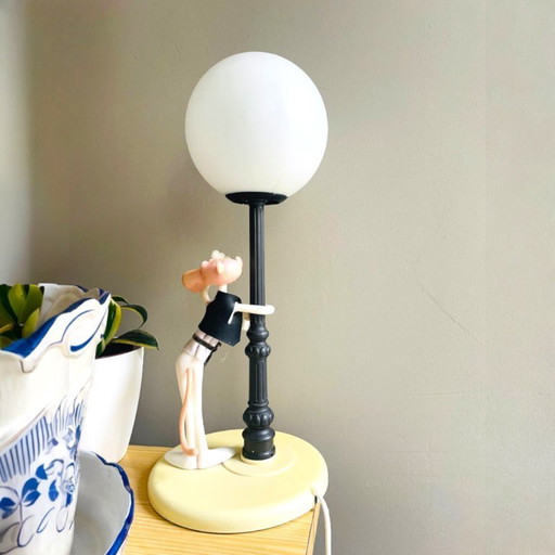 Vintage Italian plastic Pink Pantera table lamp by Nuova Linea Zero