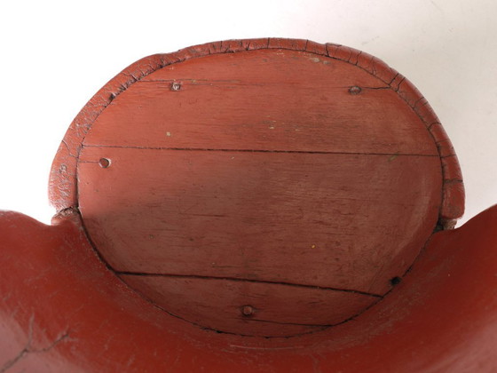 Image 1 of Antieke Scandinavische houten Kubbestol stoel