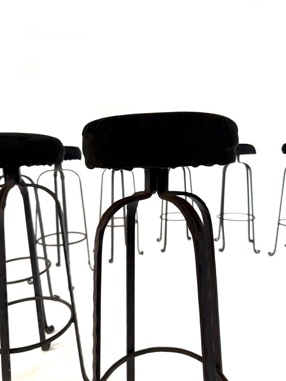 Image 1 of 12x tabouret de bar vintage en fer forgé '60s