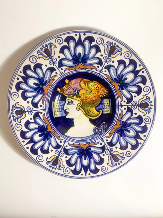 Piatto Decorativo in Ceramica di Faenza Dipinto a Mano Anni '50, Oggetti decorativi (foto 2 di 8)