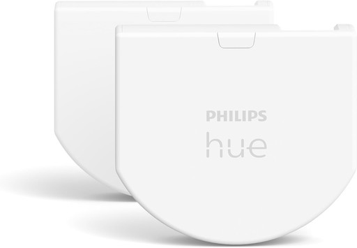 Philips Hue Module d'interrupteur mural, Pack de 2, Blanc, fonctionne avec Alexa, Google Assistant et Apple Homekit (L'emballage