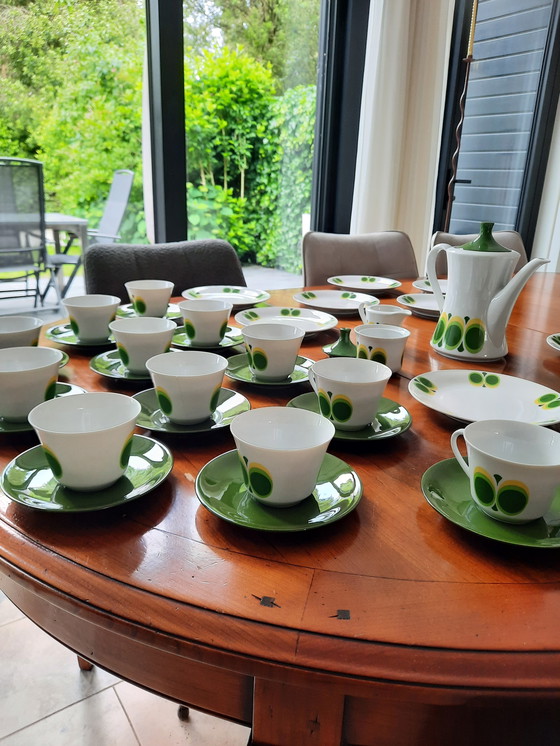 Image 1 of 1970 Seltmann Weiden Bavaria "Vert Jaune" service petit déjeuner"