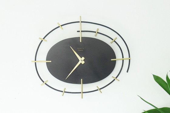 Image 1 of Rare Vedette Transistor Clock - ORTF France - Mid Century - 1950s 1960s Atomic Vintage 