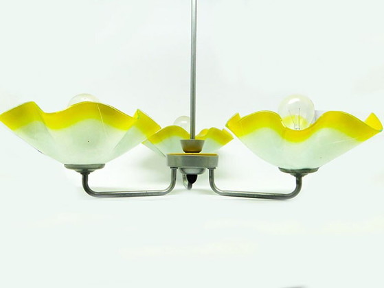 Mid-Century Chandelier From Polam, Poland, 1960s – Glass, Metal (photo 12 of 16)
