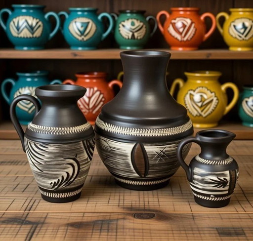 Beautiful Trio of West German Vases by Eckhardt & Engler (1950s-1960s)