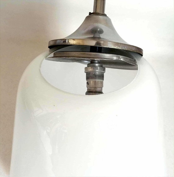 Image 1 of Suspension opaline Art Déco Hauteur 53 cm