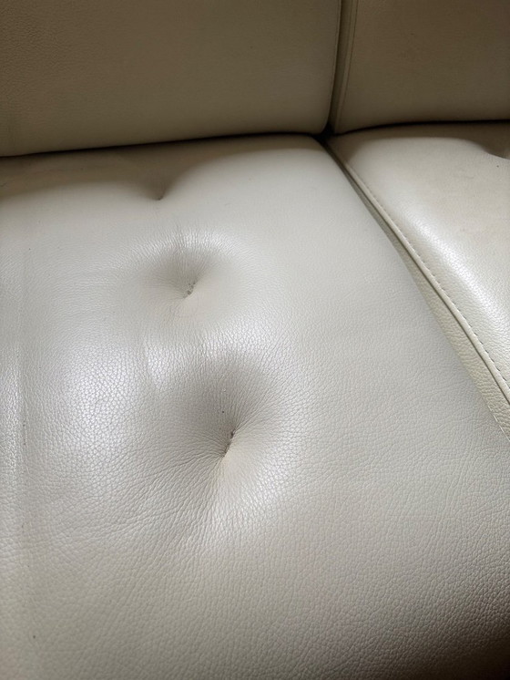 Image 1 of 🛋️ Roche Bobois – CINETIQUE 2 Full Relax MOTORISIERTES Sofa – Ecru-Leder – Komplettkonfiguration