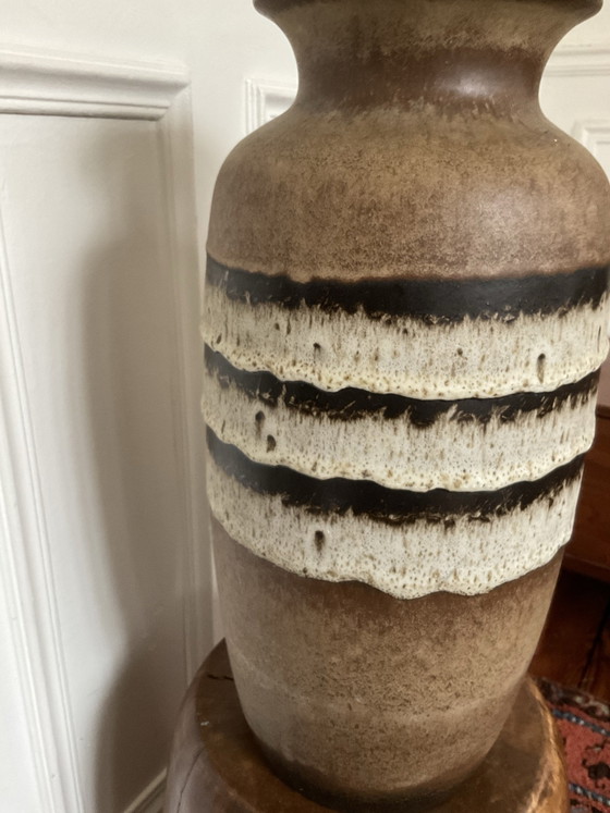 Large ceramic vase West Germany Scheurich 287-45, vintage 70s design ceramic, Black (photo 13 of 14)