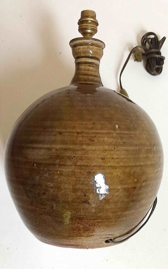 Image 1 of Geëmailleerde aardewerk lamp gesigneerd Alain Magne jaren 70