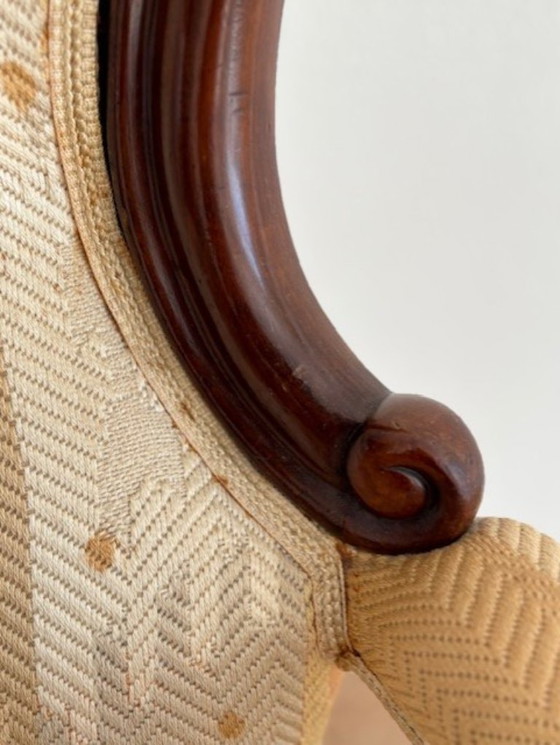 Image 1 of FAUTEUIL BIEDERMEIER MAJESTUEUX avec DOSSIER DE 80 cm