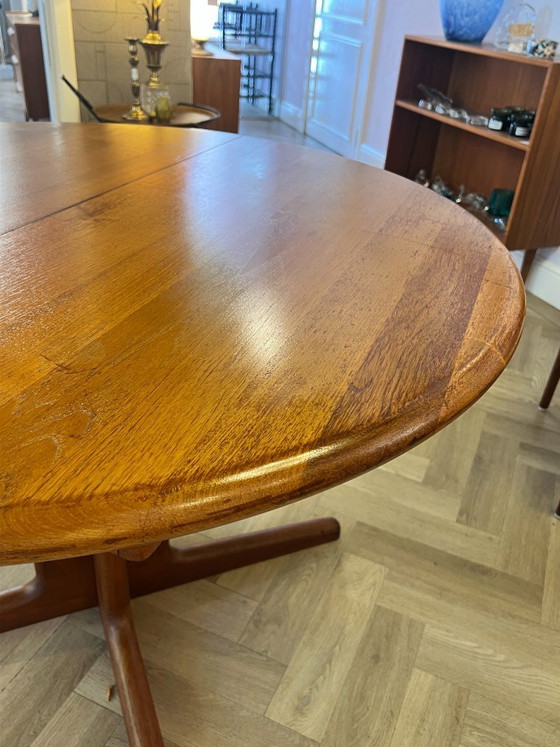 Vintage Teak Round Dining table, Ks Mobler, Denmark 1960s – Korup Stolefabrik, Wood (photo 9 of 10)