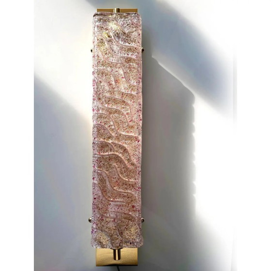 Image 1 of Par de apliques de pared de lujo dorados con cristal de Murano Ametista “Graniglia”.