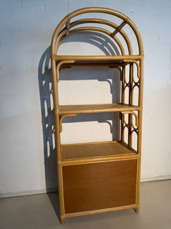 Vintage Rothan kast, Kasten, Rotan, Hout, Bruin (foto 11 van 12)