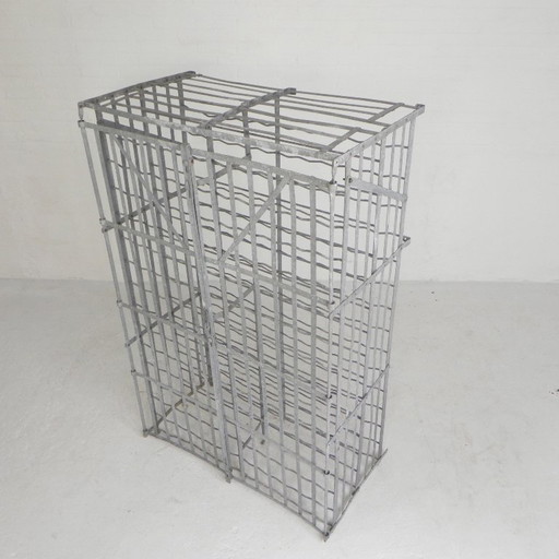 Casier à vin rigide Steel Fer pour 300 bouteilles, années 1950