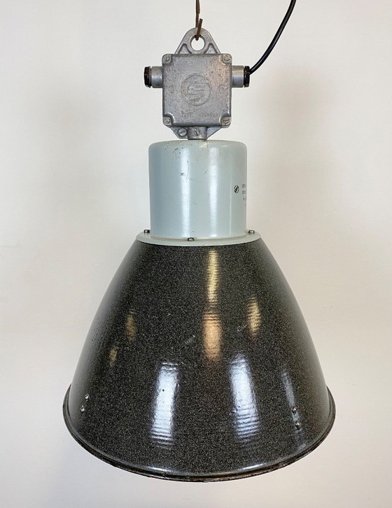 Image 1 of Lampada da fabbrica industriale in smalto grigio, anni '60
