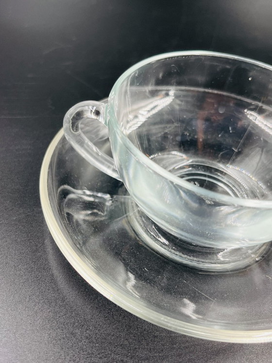 Image 1 of Set van 4 Arcopal glazen kop en schotels