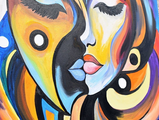 Image 1 of Original Painting "Yin and Yang" – Moder Symbolic Art (70x50 cm)