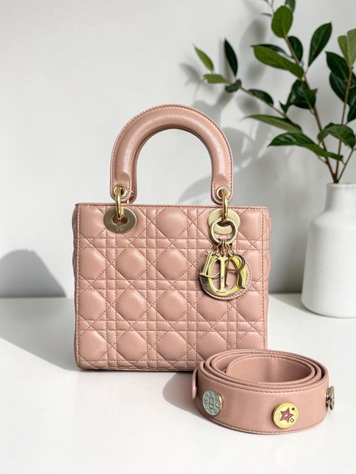 DIOR LADY SMALL MYABC FLAP - PELLE DI VITELLO CANNAGE CON FERRAMENTA NERA