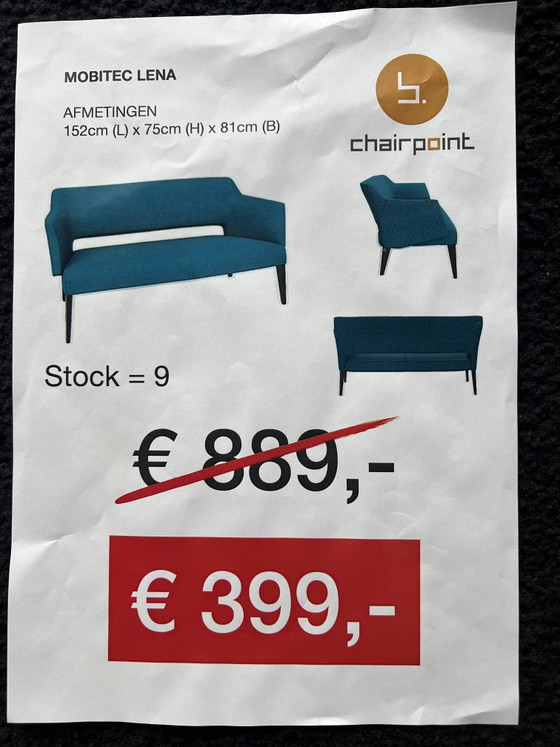 Mobitec Lena 2 Seater Sofa – Textile, Wood (photo 5 of 5)