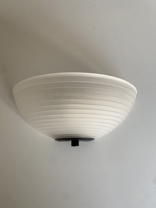 Applique murale vintage en verre dépoli - Applique murale Happylight, années 1980