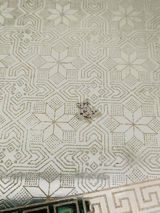 Image 1 of Antieke zilveren en gouden metalen serveerschaal