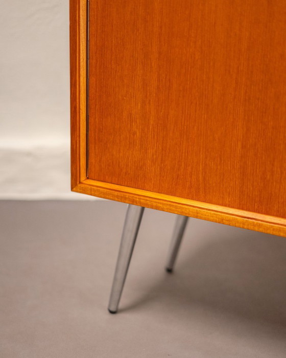 Image 1 of Armadio Mid-Century in teak e acciaio cromato di Franz Meyer Möbel, Germania, anni '60