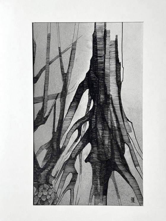 Image 1 of Eugène Eechaut (1928-2019) - inkt op papier, 1972