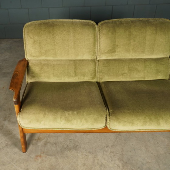 Image 1 of Vintage Deense zithoek/zitgroep – notenhout – jaren 60/70