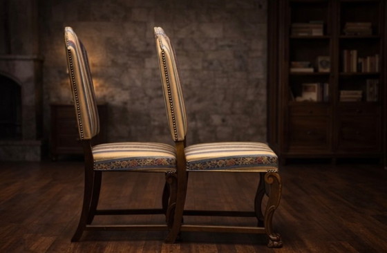 Image 1 of Monumentale sala da pranzo neobarocca da 11 pezzi: capolavoro in rovere del XX secolo