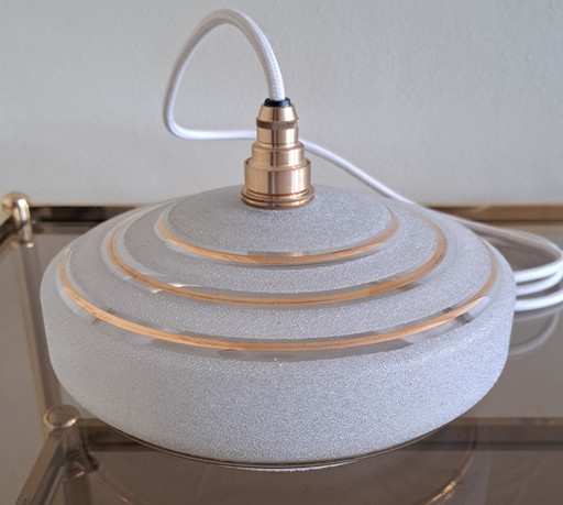 Lámpara colgante de cristal vintage con cableado nuevo.