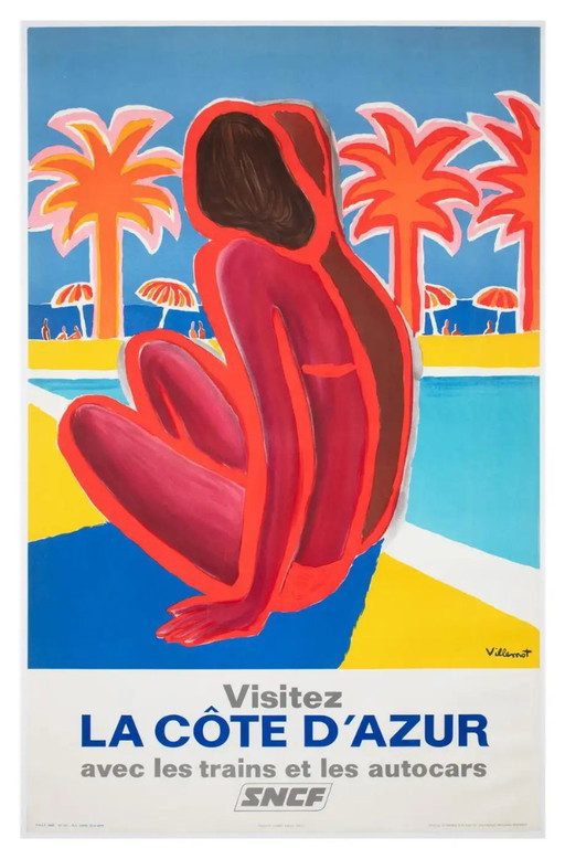 Bernard Villemot - Visitez La Côte D'Azur - Print Arwork – posters, Paper