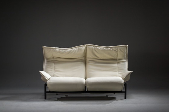 Image 1 of Vintage Cassina Veranda Reclining Sofa in Cream Leather, 1980s