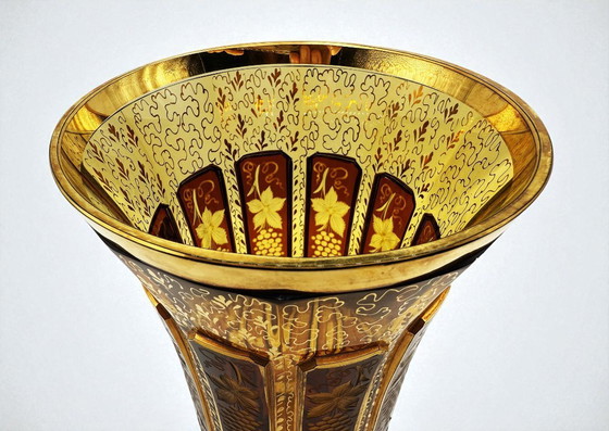 Image 1 of Bohemia – Egermann vase in engraved and gilded Bohemian crystal