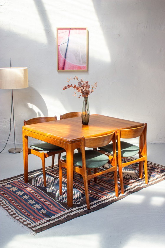 Image 1 of Vintage teak dining table, Danish Mid Century, 1960s, solid wood
