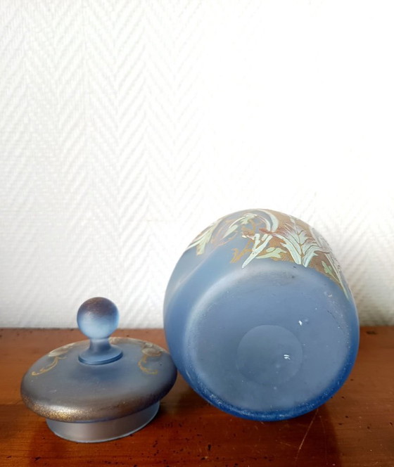Image 1 of Art Nouveau covered vase with anemones